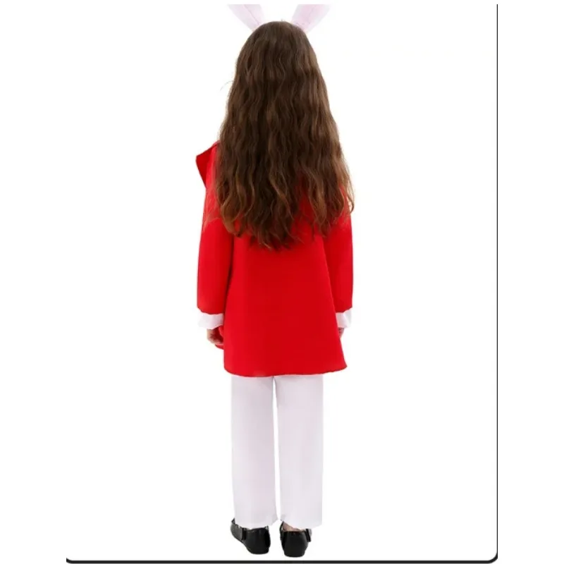 2025 New Easter Dignified White Rabbit Toddler Costume Girls Rabbit Fancy Dress Cosplay Kids Mr White Rabbit Purim Costume view 6