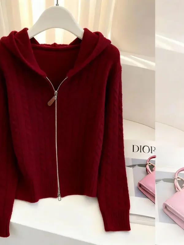 

Faionable Knitted Hat Women's Sweater Autumn Winter New Sle Versatile Mysterious Light Maturi Design Sense e irt