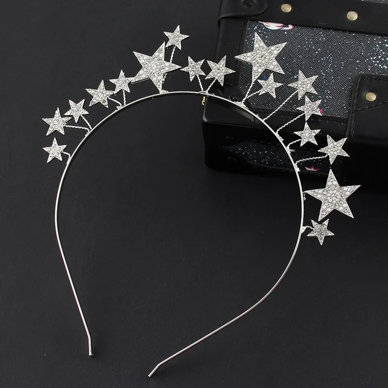 

Silvery Shinny Rhinestone Headband Christmas Party Creative Star Hair Hoop Lovely Women Headdress Gifts Halloween