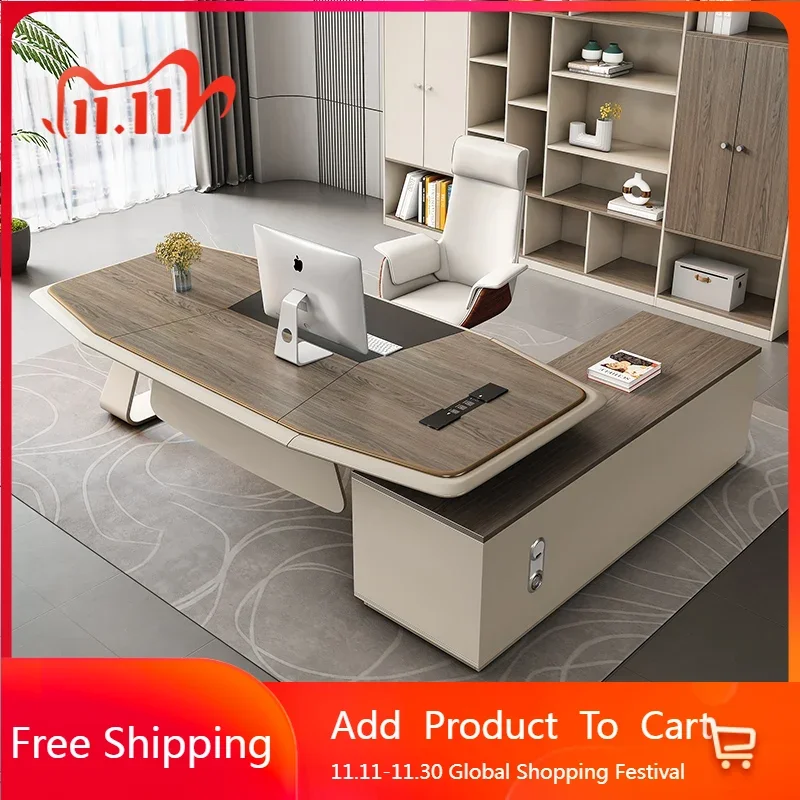 

Lshaped Wooden Office Desk Conference Bedroom Drawer Organizers Office Desk Minimalist Shelves Mesas Escritorio Home Furniture