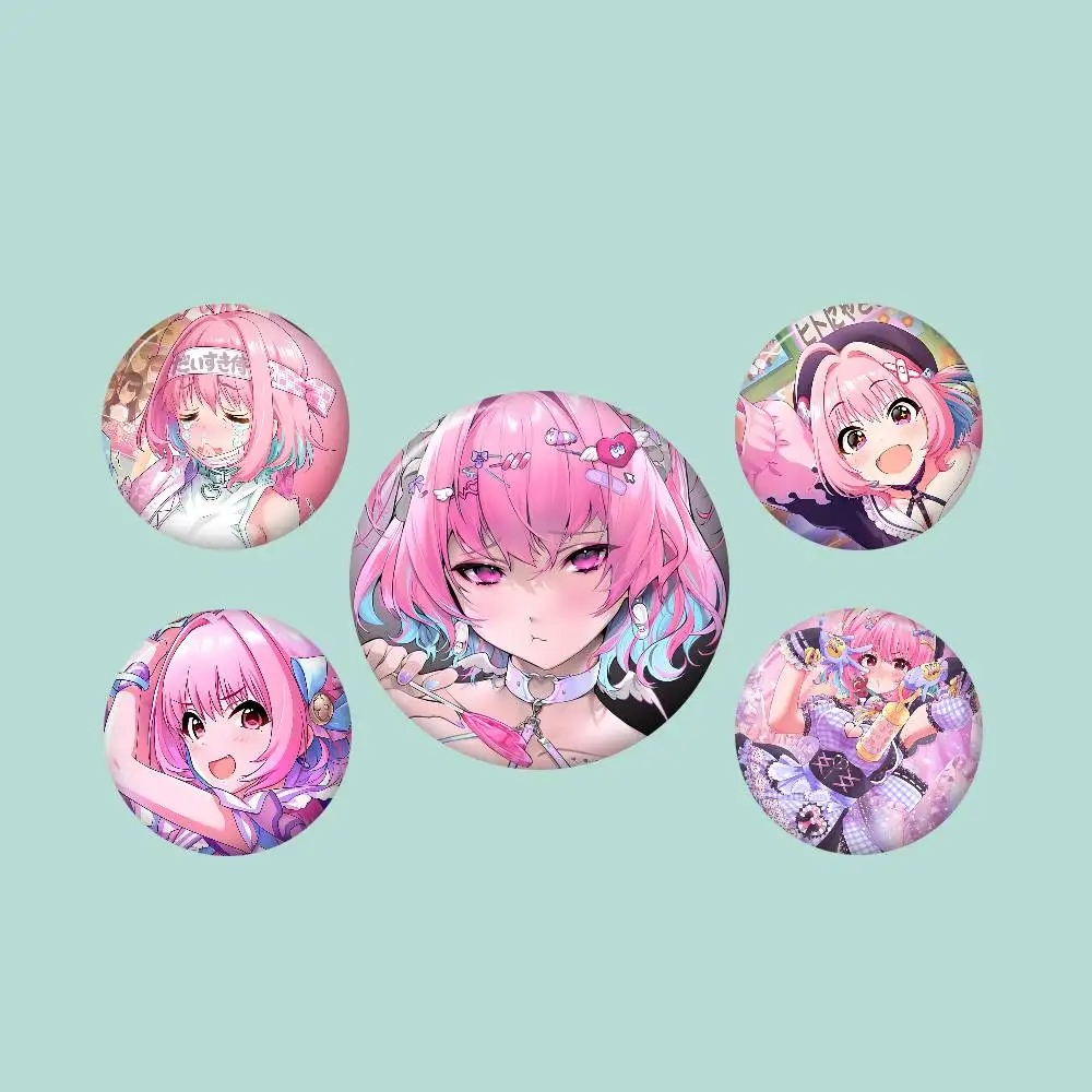 Riamu Yumemi Anime Creative Pins Funny Round Snap-in Brooch Badge Backpack Hat Accessories Jewelry Gifts for Friend