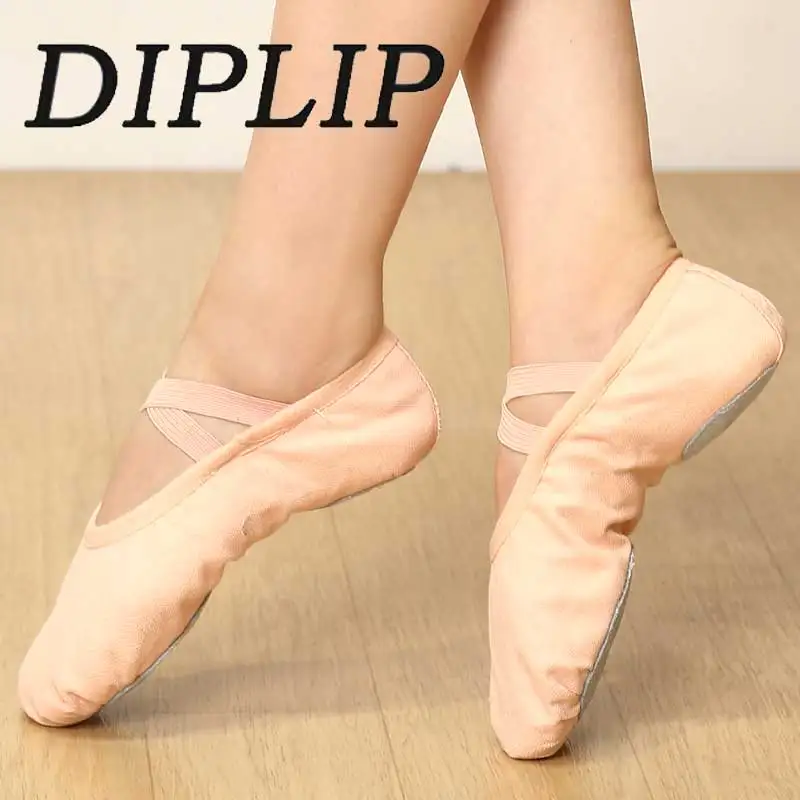 Diplip Ballet Dance Shoes for Women Girls Split Soft Sole Ballet Slippers Fabric Ballet Shoes Flat Professional  Canvas Shoes