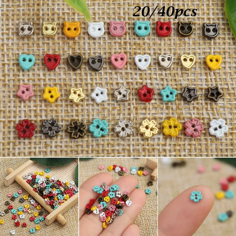 20/40pcs 4mm DIY Sewing Material Cartoon Style Metal Buckle  Clothes Buckles Mini Buttons Dolls Clothing Accessories