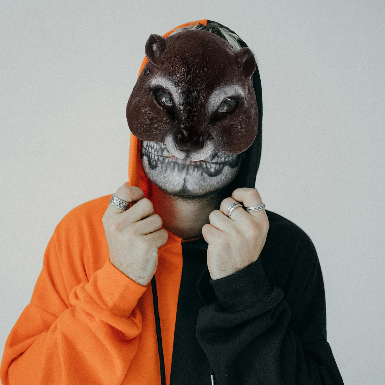 

Animal Mask Halloween Squirrel Prop Lightweight Masquerade Costume Accessories Realistic PU Foam Masks For Women Men