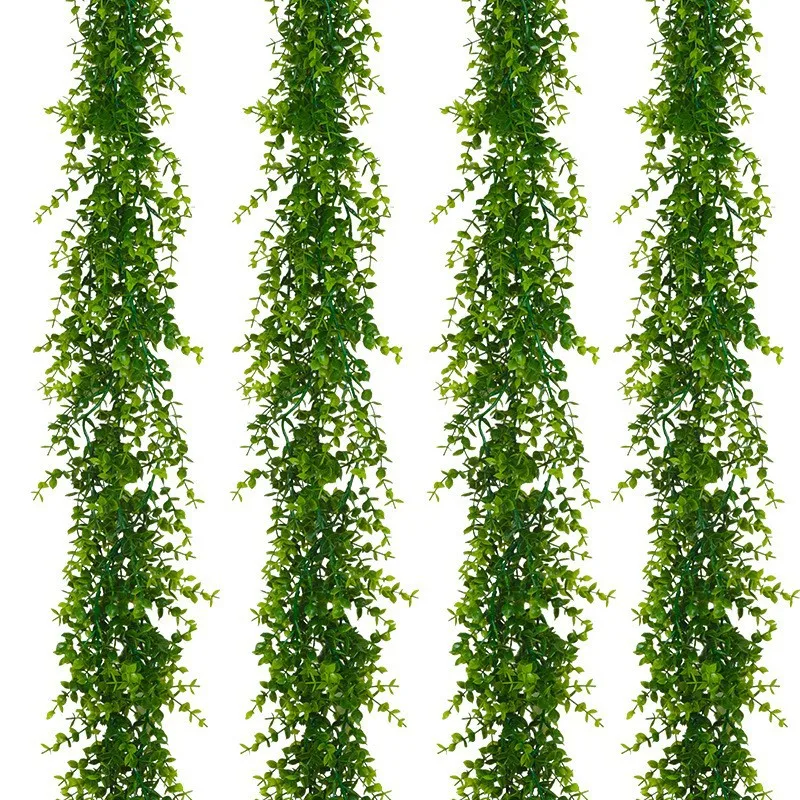180cm Fake Hanging Plants Artificial Eucalyptus Vines Faux Wall Leaves Plastic Plants Rattan for Home Garden Party Wedding Decor