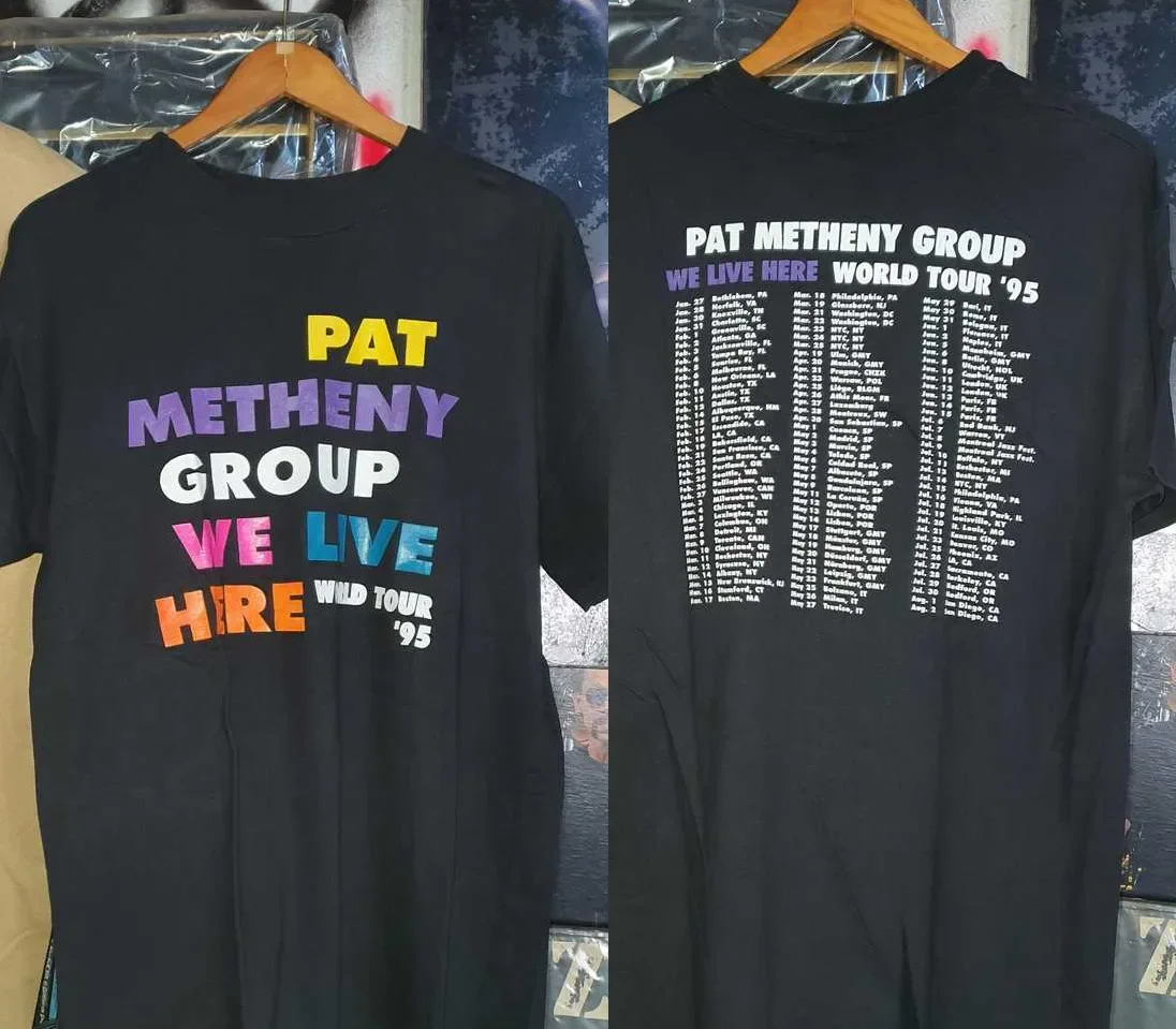 Rock Pat Metheny groupe nous vivons ici dos chemise unisexe toutes tailles S-5XL BO069