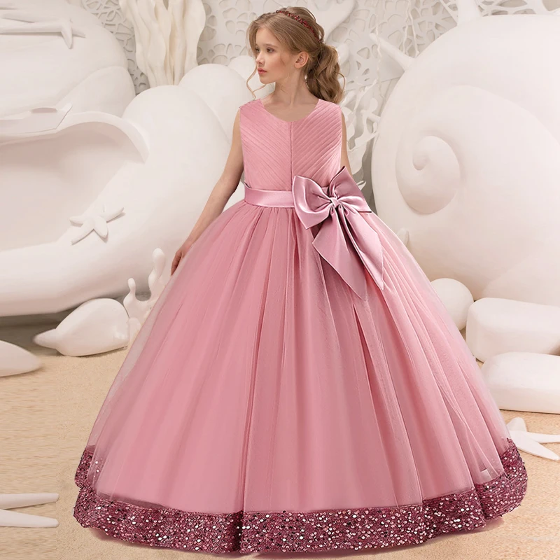 Summer Embroidery Pageant Princess Dress Elegant Kids Dresses For Girls Clothes Children Party Wedding Dress 14 10 12 Year