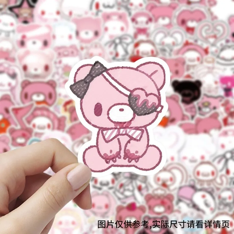 Gloomy Bear Aufkleber mit hohem Farbwert, kreatives Cartoon-Muster, niedliche Dekoration für Notizbücher, Fahrräder, Schreibtische, DIY, wasserfester Aufkleber. – Detail 2