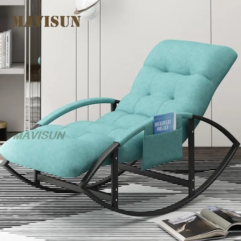 Recliner For The Elderly Balcony Sofa Sun Room Leisure Backrest Lazy Shaker Outdoor Furniture Comfortable Fleece Rocking Chair