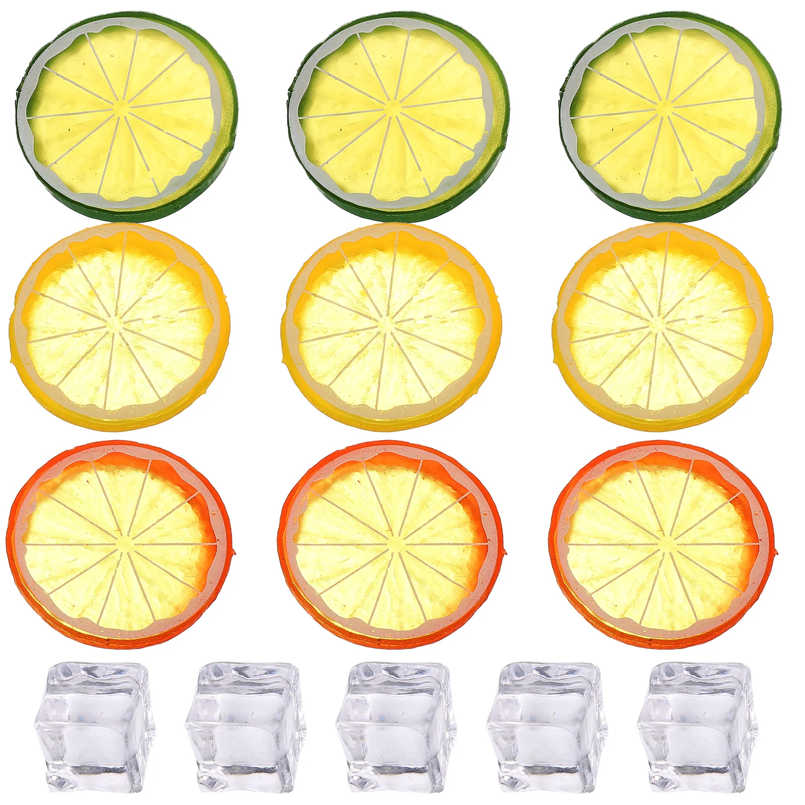 

1 Set Of Simulation Lemon Slices Plastic Ice Cubes Artificial Fruits Fake Lemon Slices Kitchen Photography Props Diy Accessories