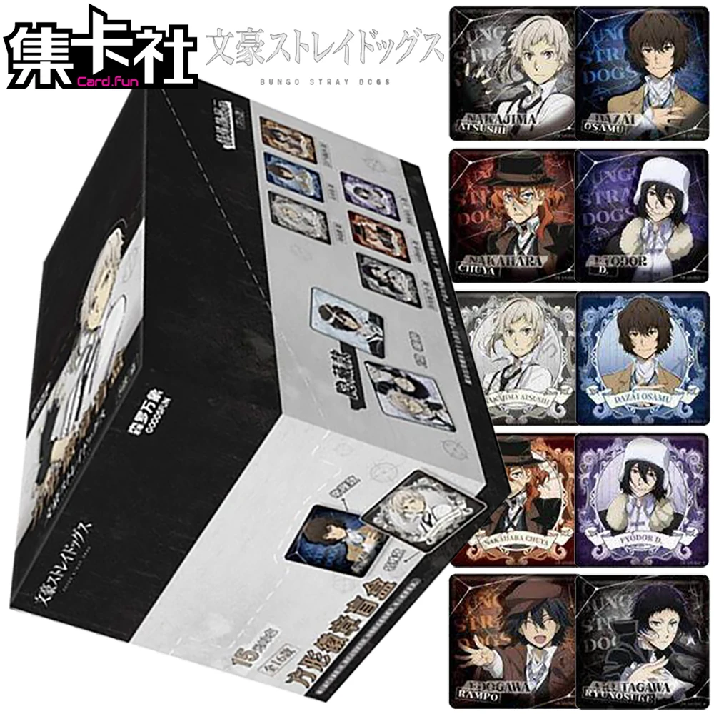 Card.fun Genuine Bungo Stray Dogs Collection Square Badges Fans' Favorite Anime Protagonist High Quality Peripheral Toy Brooch