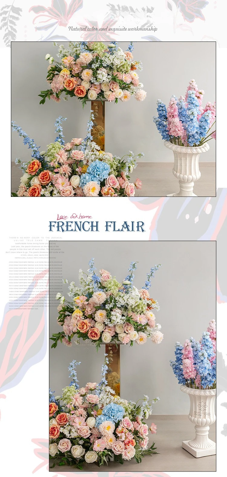 Künstliche Blumenreihe für Hochzeitsgang, Blumenarrangement, Kunstblumenball, Hintergrunddekoration, Bühnen- und Veranstaltungsdekoration für Verlobungsfeiern – Detail 5