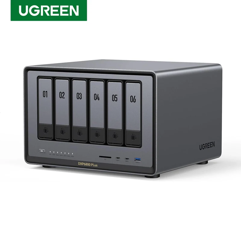TLF UGREEN NASync DXP6800 Plus 6 Bay Desktop NAS  i3 1215u 6-Core CPU 8GB DDR5 RAM 128G SSD Network Attached Storage (Diskl