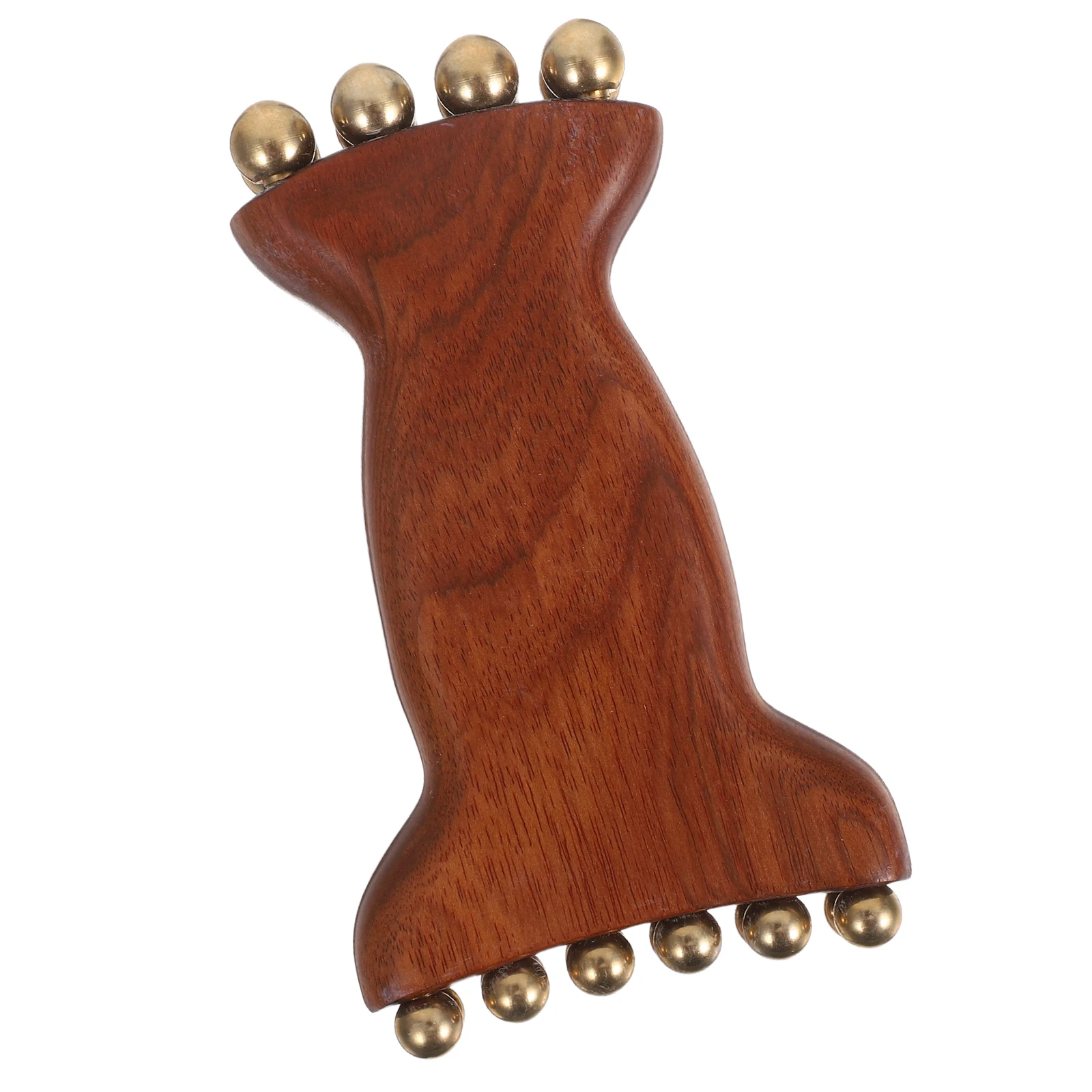 

Facial Massager Wood Facial Massage Tool Manual Wood Massager Brass Beads Face Neck Sculpting Relaxation Device Sandalwood Gua