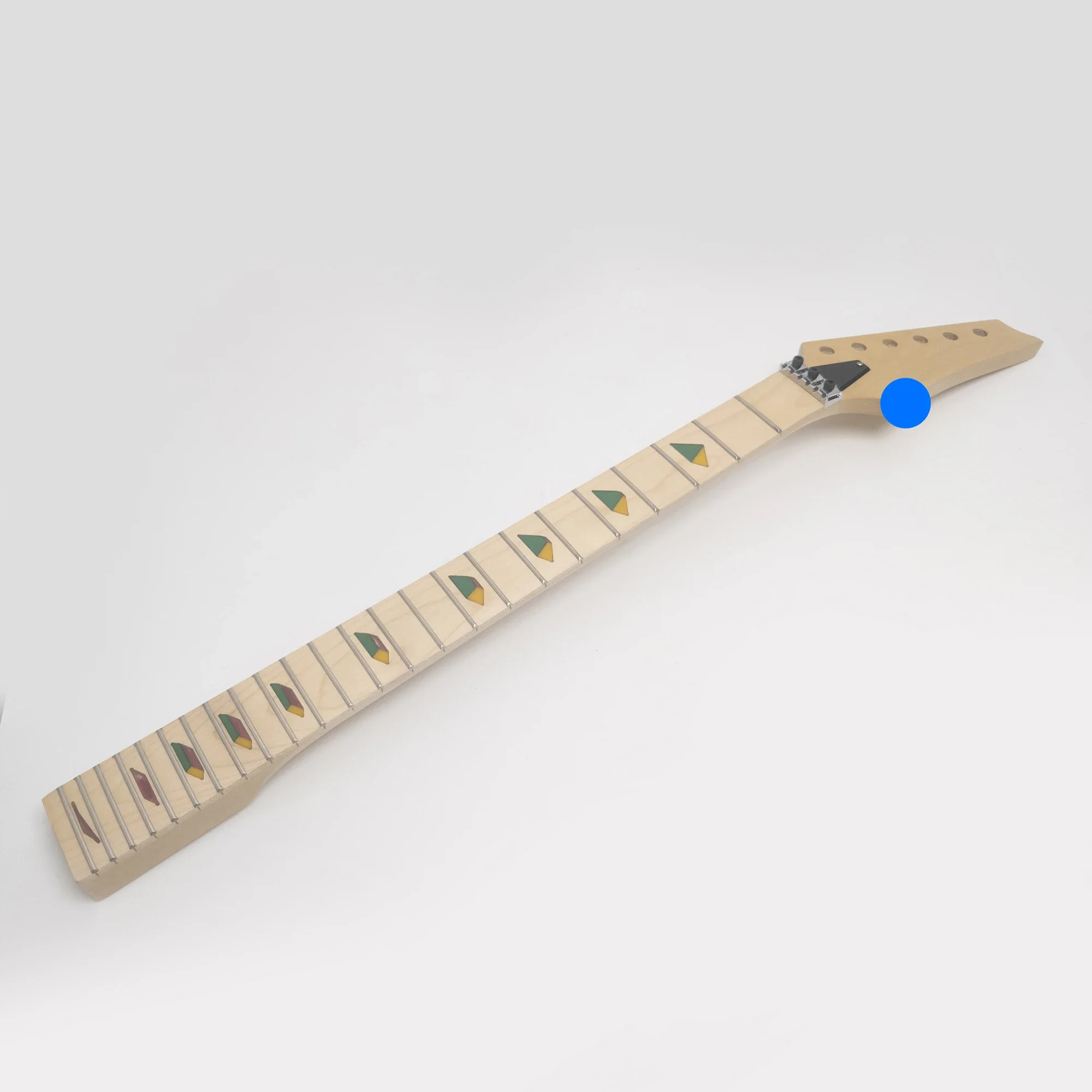 

24 Frets Electric Guitar Neck Maple Pyramid Inlays 10mm Peg Holes with Logo for 7V Style Guitar Neck Replacement Parts