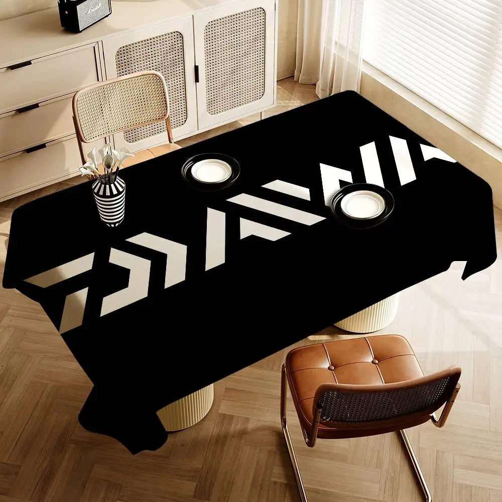 D-Daiwa Fishing 3 Baseball Rectangular Tablecloths Washable Wedding Party Kitchen Dining Living Room Birthday Decoration Table
