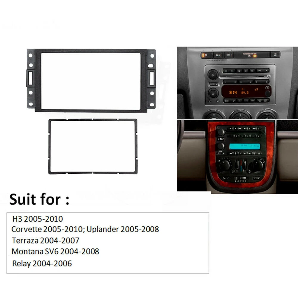 Double Din Fascia for HUMMER H3 /SAAB 97X/Corvette Radio DVD Stereo CD Panel Dash Mount Trim Frame