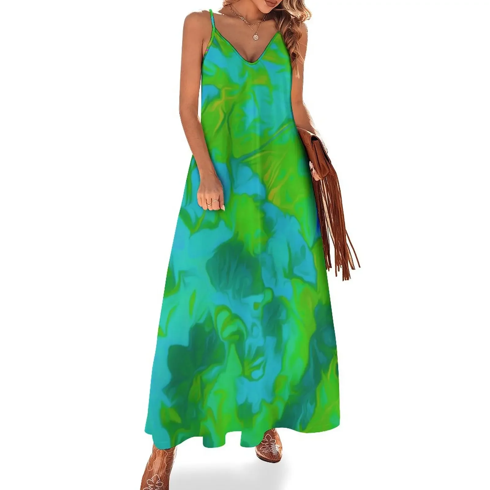 

Tiki jungle on Fantasy Island Sleeveless Dress Women's dresses long sleeve dresses