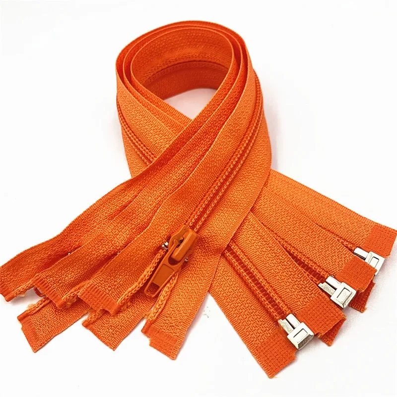 5pcs #5 Open-End  (30- 70 CM ) Nylon Coil Zippers for Sewing  Nylon Zippers Bulk 20 Colors