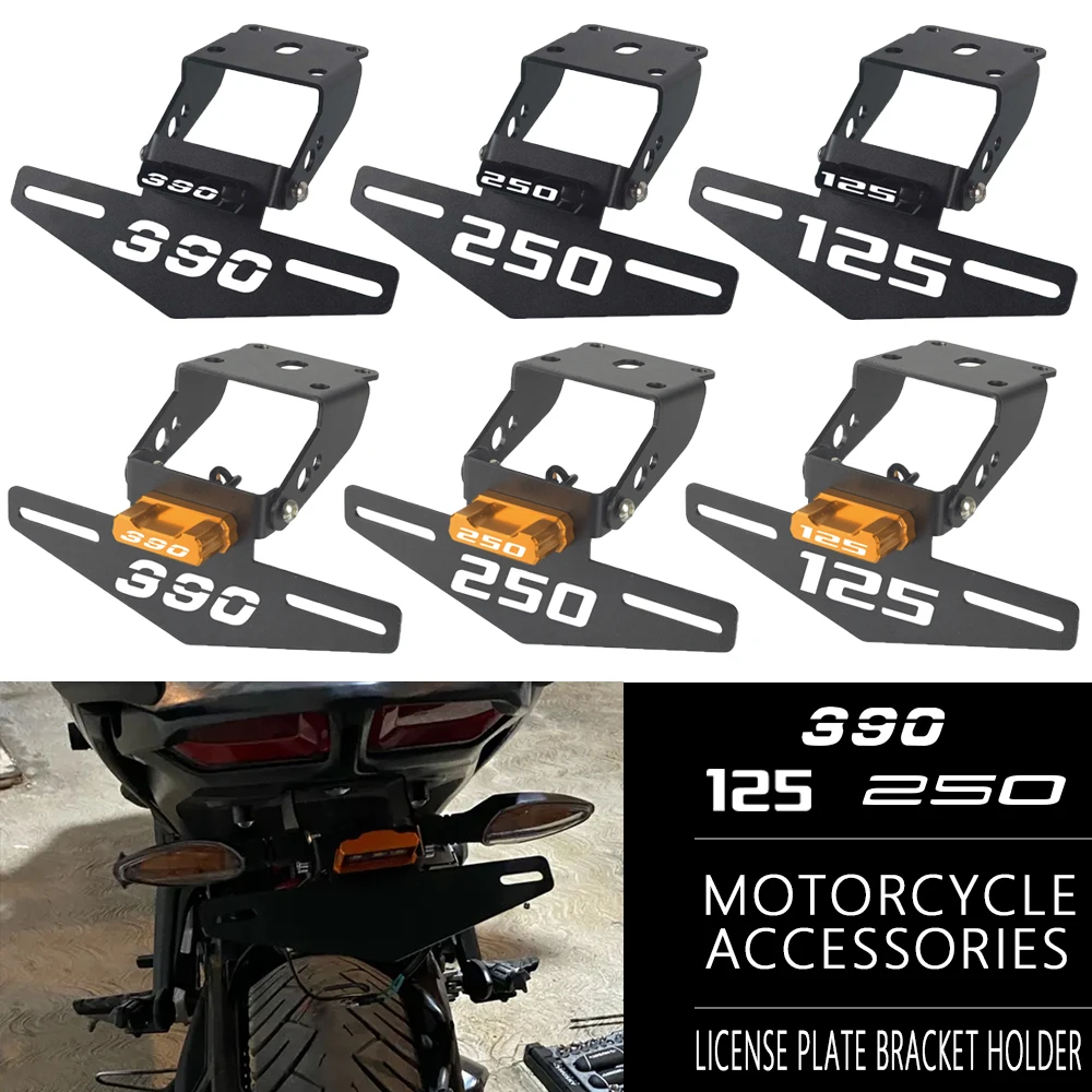 

For DUEK 125 250 390 Duke390 2017- 2023 Motorcycle Rear License Plate LED Light Tail Tidy Holder Fender Eliminator Tail Bracket