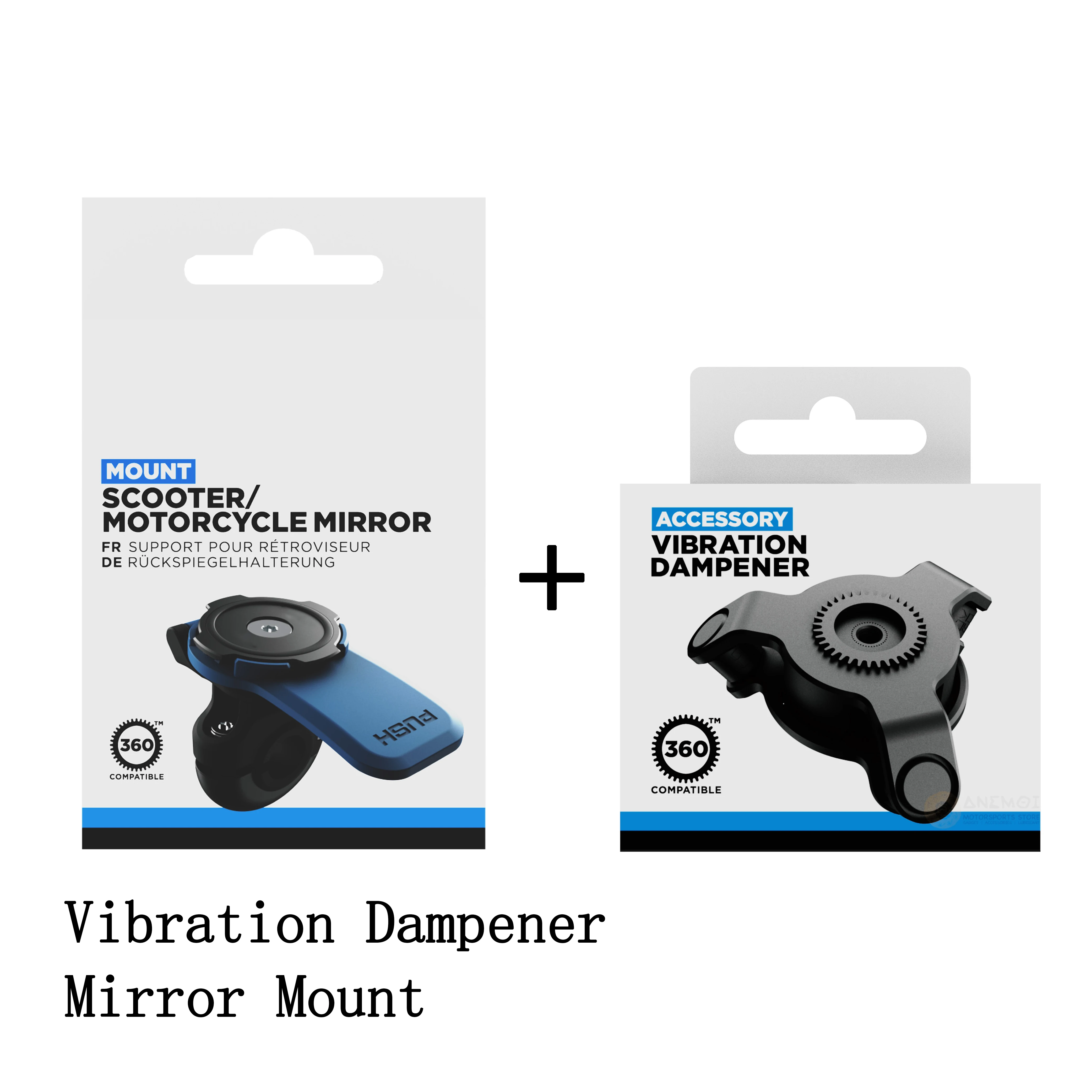 

Motorcycle Phone Holder Set-Mirror Mount+Vibration Dampener