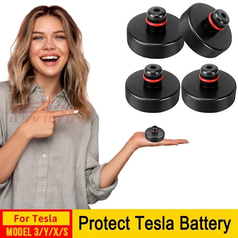 

4pcs Lifting Jack Pads for Tesla Model 3 Y S X Juniper 2026 2025 2024 Accessories Rubber Pucks Chassis Lift Stands Adapter Case
