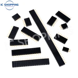 100 pz singola fila Pin femmina intestazione presa passo 2.54mm 1*2P 3P 4P 5P 6P 7P 8P 10P 12P 15P 20P 32P 40P Pin connettore per Arduino