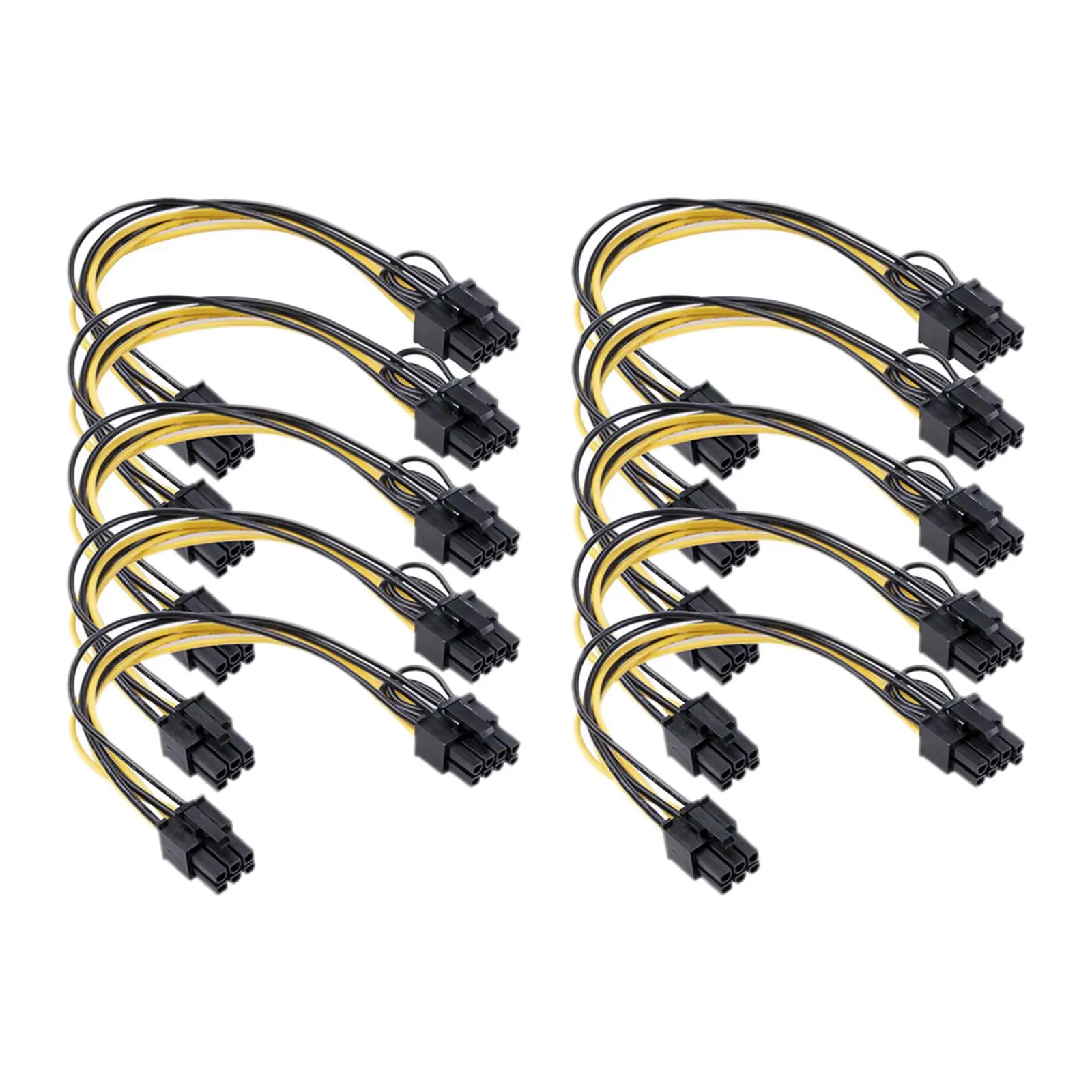 GPU PCIe 6 Pin Female to 8 Pin (6+2) Female PCI Express Power Adapter Splitter Extension Cable 7.86-inch(20cm)