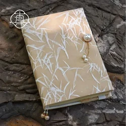 Hojas de bambú, fundas originales hechas a mano para cuaderno A5 A6, funda protectora para libro, productos de tela hechos a mano, funda para diario, en Stock