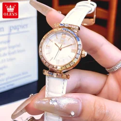 OLEVS 9007 Diamond Elegant Quartz Woman Watch Roman Scale Top Brand Original Watch For Women Waterproof Business Hand Clock 2024