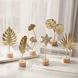 1pc Nordic Style Iron Art Ginkgo Leaf Decoration Creative Home Living Room Entrance and Wine Cabinet Light Luxury Metal Crafts