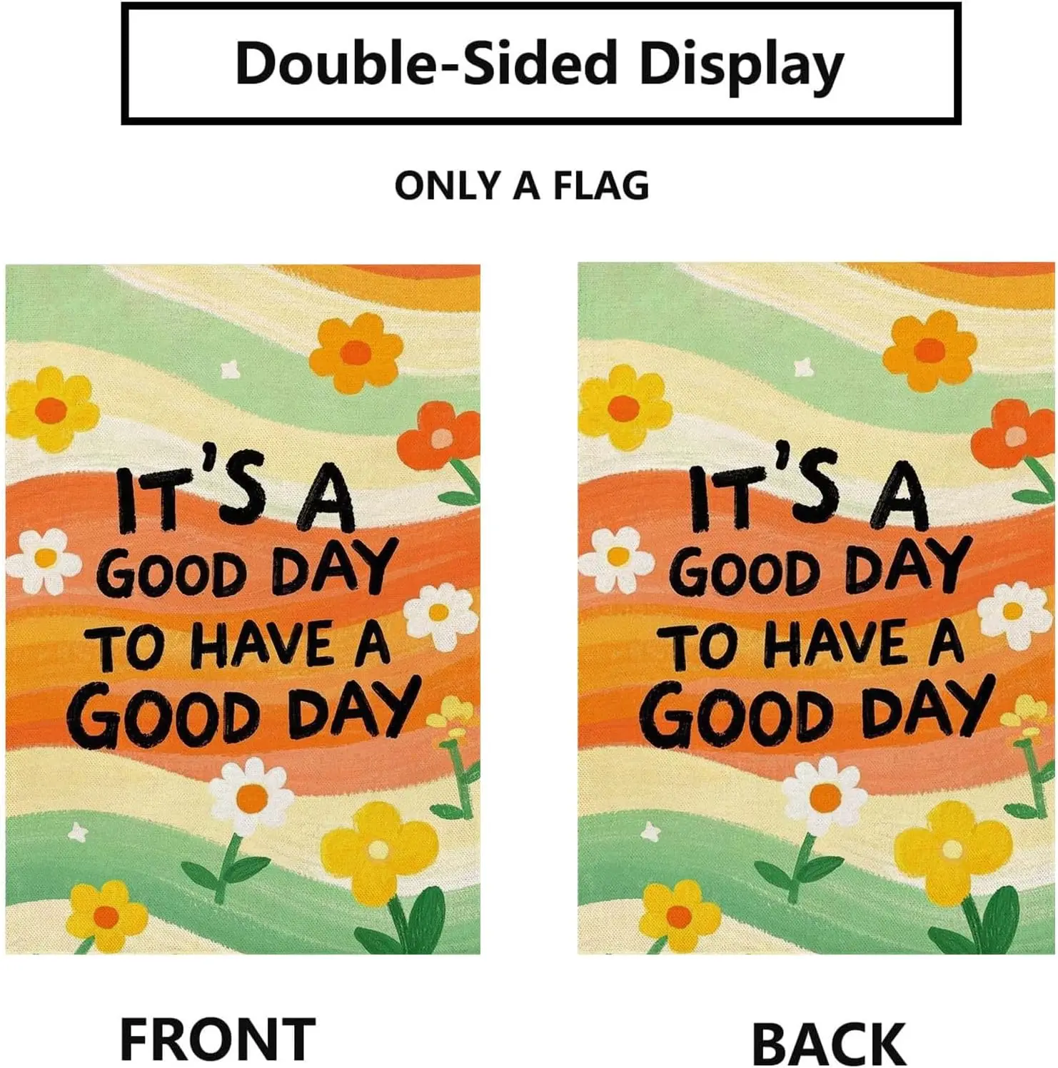 رائع الأزهار حديقة العلم الرجعية ديزي إنه يوم جيد للحصول على يوم جيد 12x18 بوصة مزدوجة الوجهين الربيع الصيف إيجابية IIE