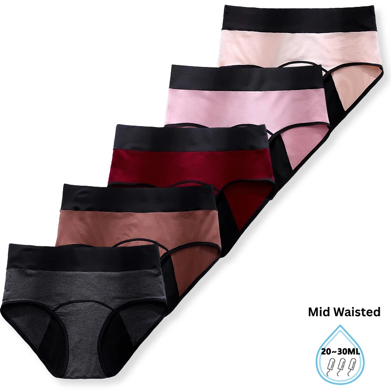 Adolescent Girls Period Panties Soft Leak Proof High-absorption Menstrual Underwear Solid Washable Teenage Girls Sanitary Briefs