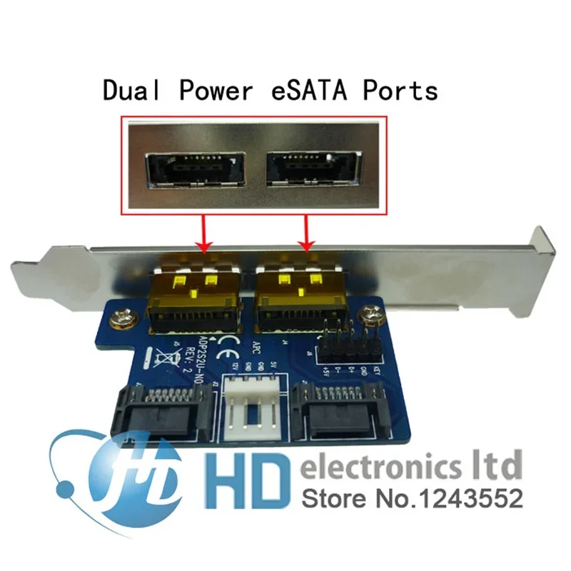 

Переходник Dual Power over esata (eSATA + USB) на двойной адаптер SATA, 2 карты ESATA на 2 мощности