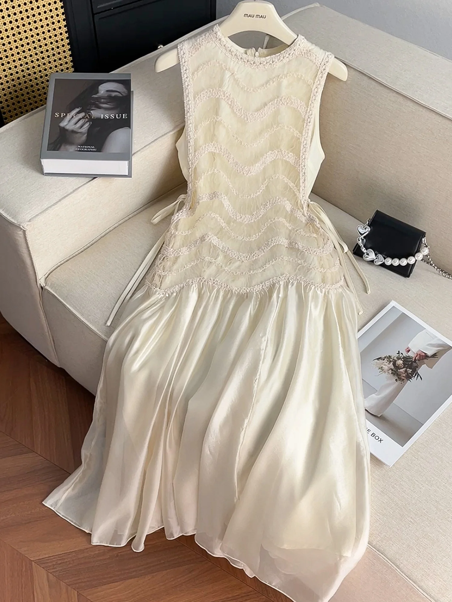 Ele verão novo sle faion emagrecimento me splice colete dr feminino cintura alta renda a linha saia bal casual dr