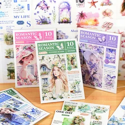 Mr. Paper, Romantic Floral Character Stickers, Scrapbook, Photo Frame, Hang Tag, Diary Decoration Stickers, 10 Sheets/pack