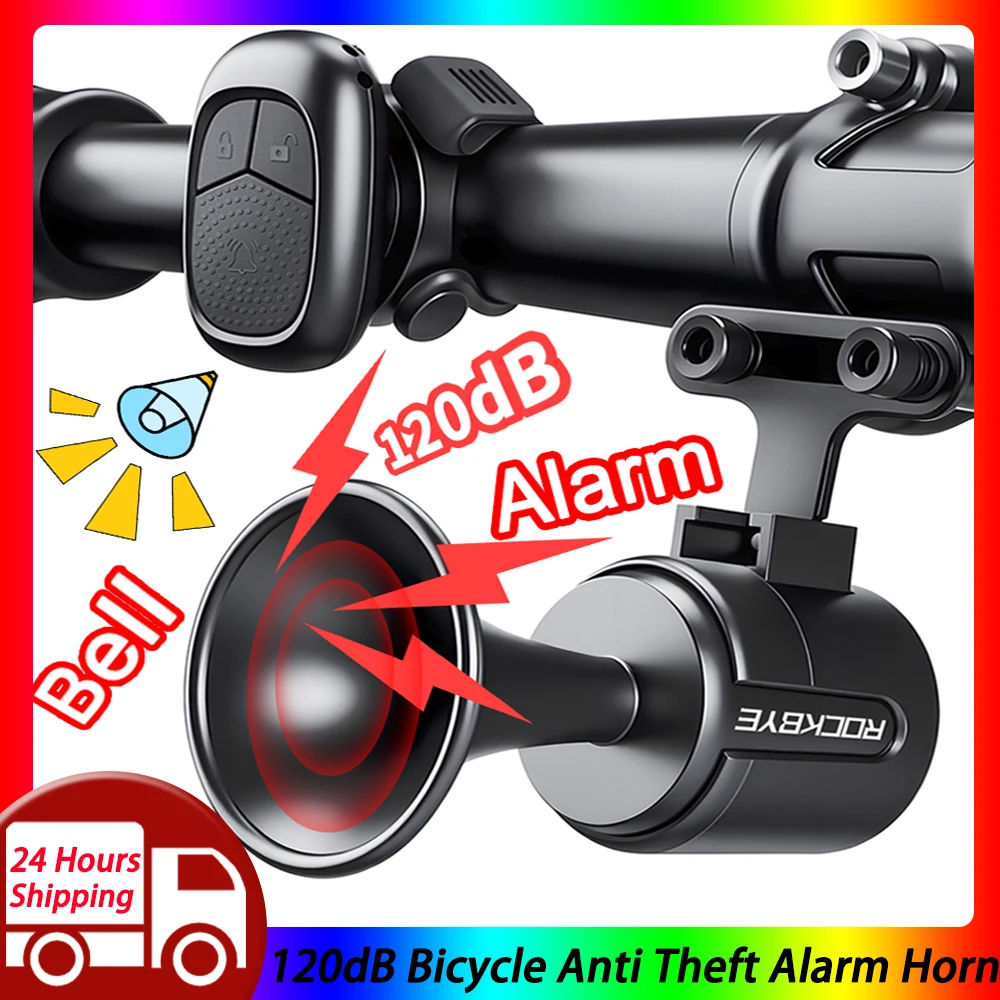 

Велосипедная противоугонная сигнализация, громкий 120 дБ, водонепроницаемый перезаряжаемый велосипедный звонок с дистанционным управлением для взрослых, детей, скутер, электровелосипед