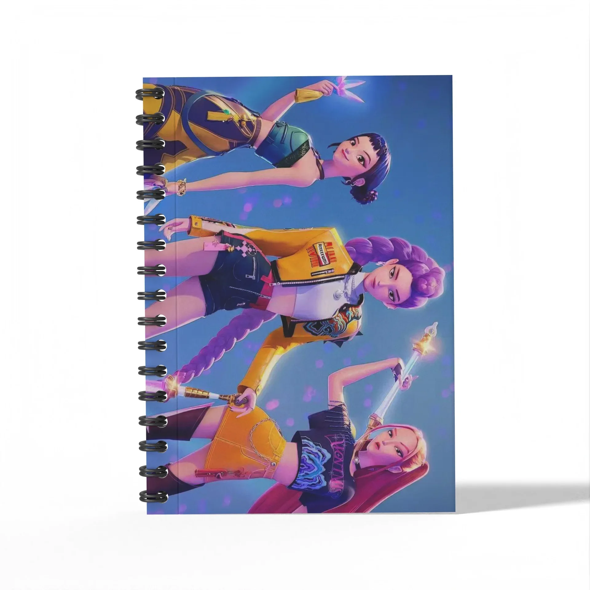 Compact Portable A6 Cartoon Coil Notebook, Delicate Spiral Journal Writing Supplies For Teenagers Study And DIY Scrapbook Craft view 3
