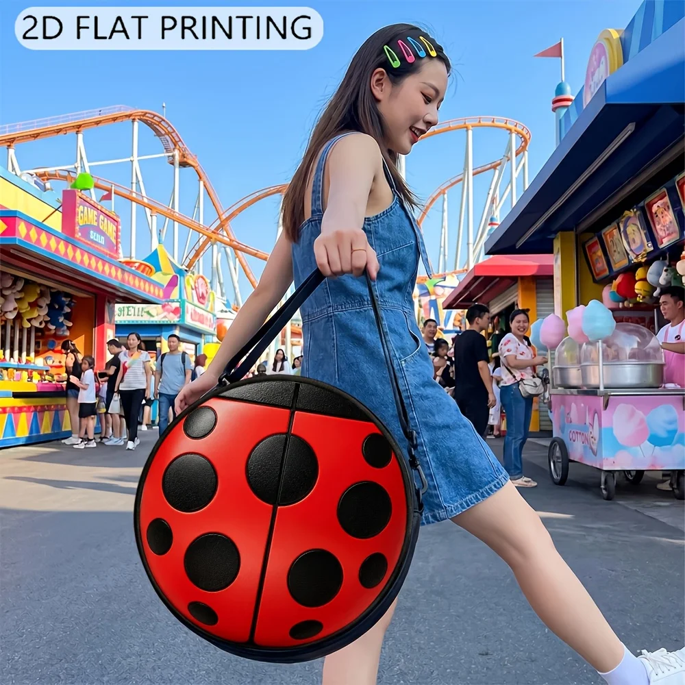 Red Black Wave Point Round Shoulder Bag Casual Messenger Bag Daily Adjustable Strap Crossbody Bag for Woman Best Gifts