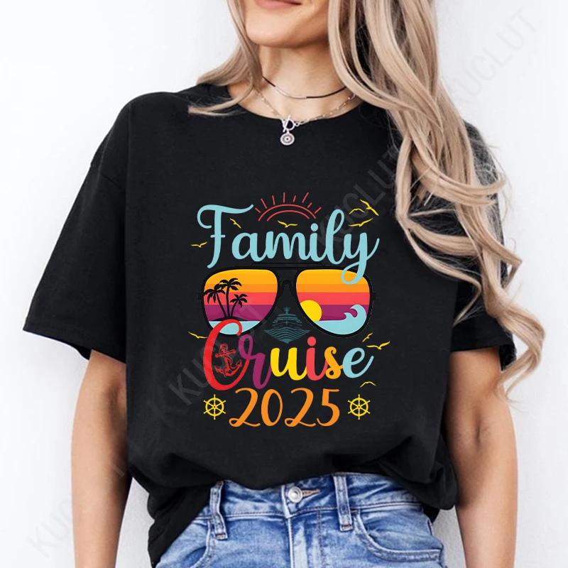 Family Cruise 2025 T-shirts for Men Women Unisex Adult Kids Shirts Cruise Travel Tees Family Matching Vacation Graphic Y2k Tops