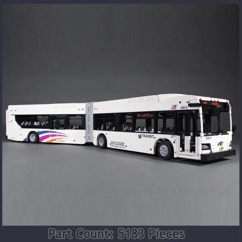 New Flyer MOC XD60 Articulated Bus Building Blocks Creative Motor Technology Bricks DIY Assembly City Vehicle Model Toys Gifts