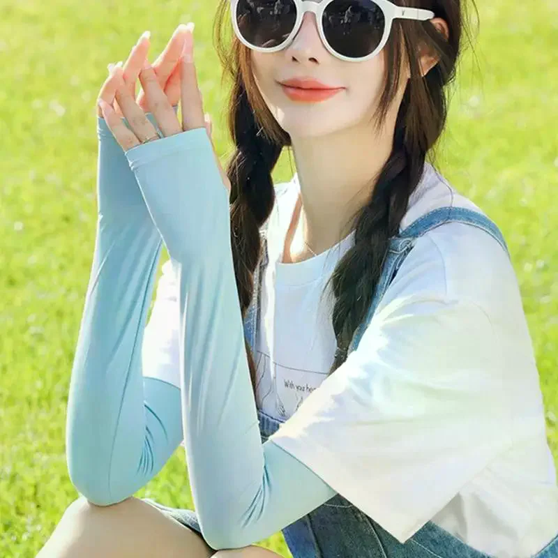 

Охлаждающие рукава из ледяного шелка с защитой от УФ-излучения, дышащие летние нарукавники для активного отдыха, езды на велосипеде, вождения и занятий спортом