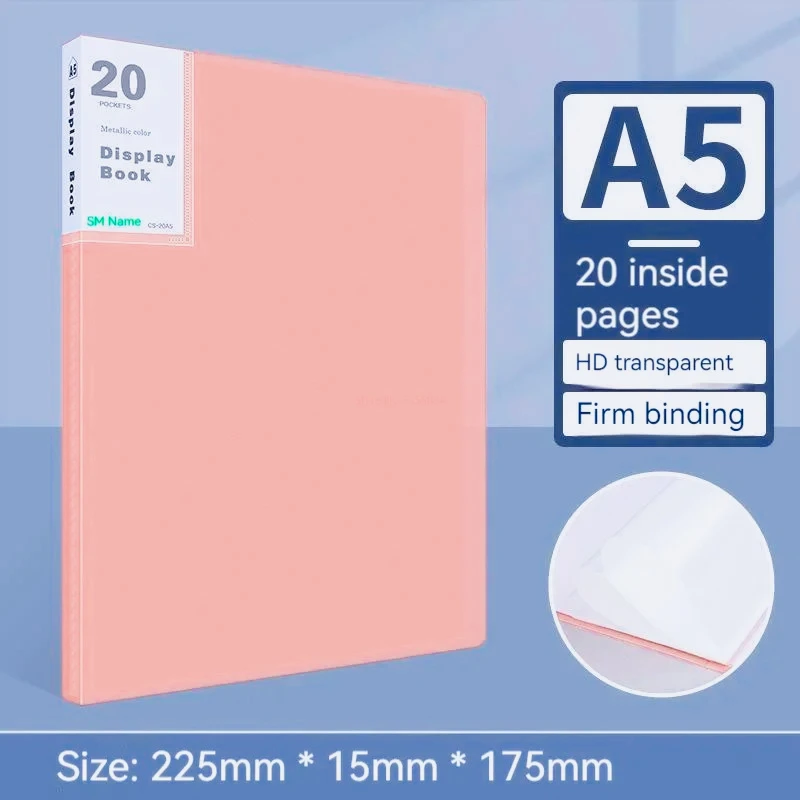 

Display Book Sketch Album Stationery Office School Students Data Folder A5 Document Storage 20-40 Pages