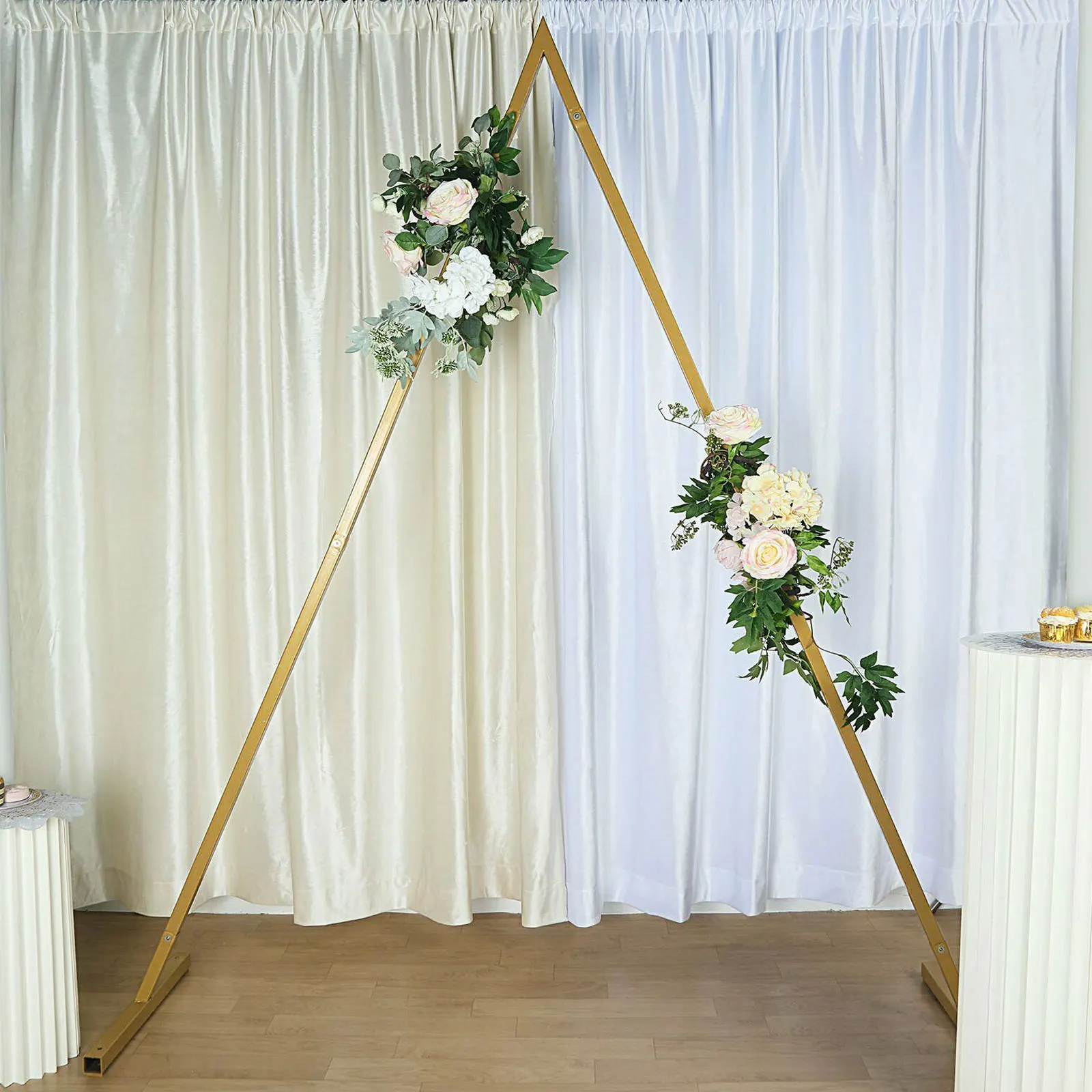 Imagem -05 - Casamento Arco Stand Kit Flor Prateleira Arco Balão Archway Triângulo Rack Metal Jardim Rack 8ft