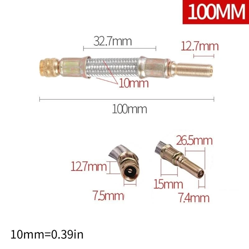 652F Tire Inflator Braided Hoses,Tire Inflator Hoses Tire Inflator Extension Tube Tyre Quick Inflation Chuck Adapter
