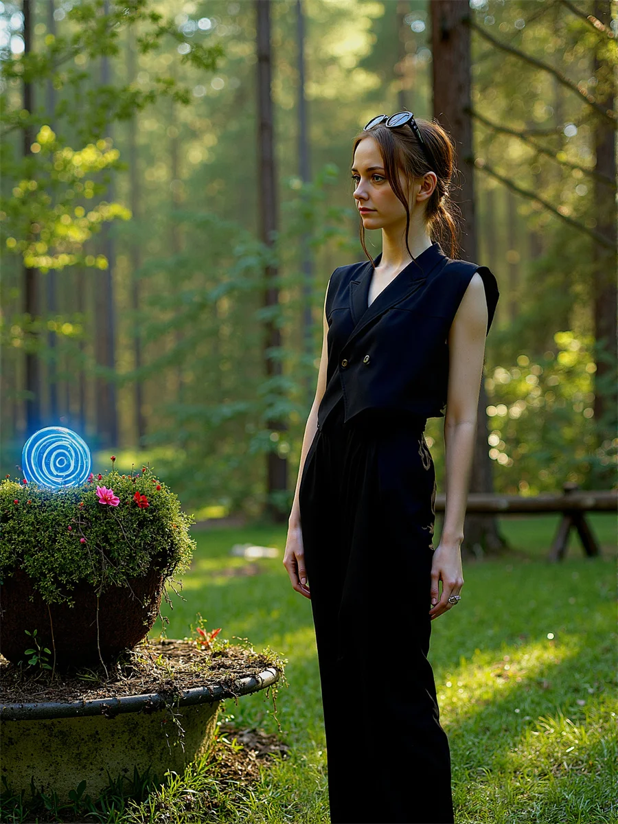 Damenwesten, Westen, altes Geld-Stil, Oberteil, Herbst, Schwarz, schick, koreanisch, Button-Down, ärmellos, Büro, formell, modern, coole Mode