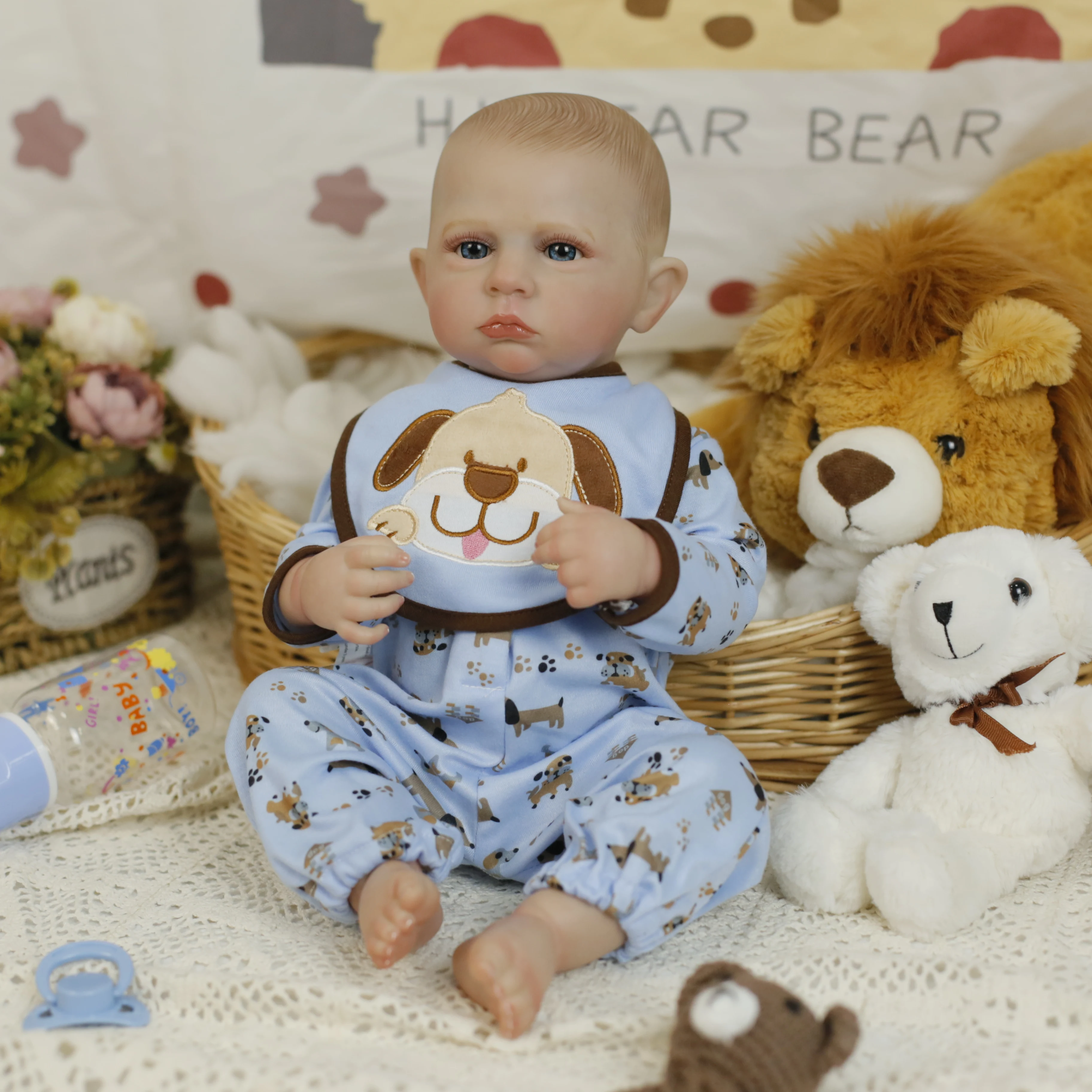 19inch Reborn Baby Doll Cameron Full Body Silicone Vinyl Boy Waterproof Doll with Lifelike 3D Skin High Quality Christmas Gifts view 5