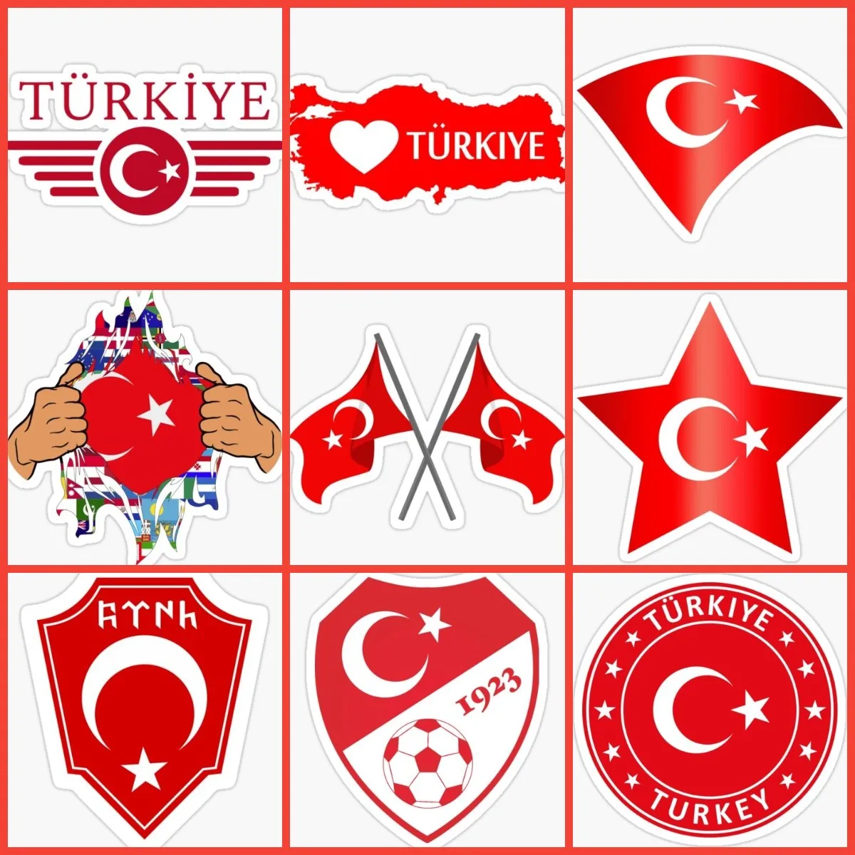 Creative Türkiye Turkish Flag Map Sticker Motorcycle Accessories Van Bicycle Bike Laptop Truck Glass Window Helmet Racing Decal