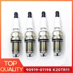 4pcs 90919-01198 K20TR11 Spark Plug for Toyota Camry Caldina Nadia Corolla Avalon Picnic RAV4 Sienna Solara Coupe