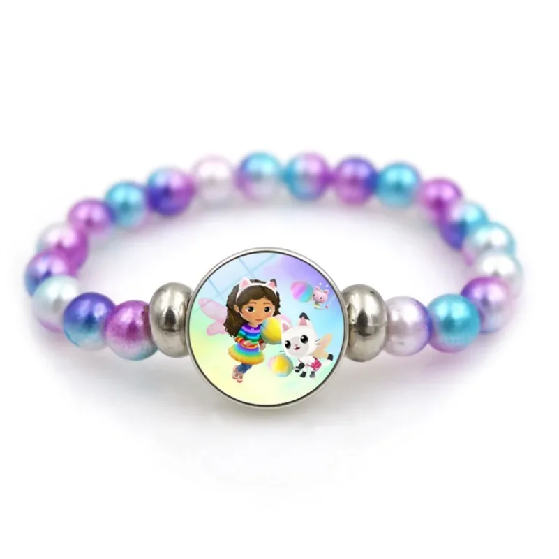 Gabby pulsera de casa de muñecas, pulsera con cuentas de moda, accesorios de joyería de Anime de dibujos animados, regalo de cumpleaños para niños y